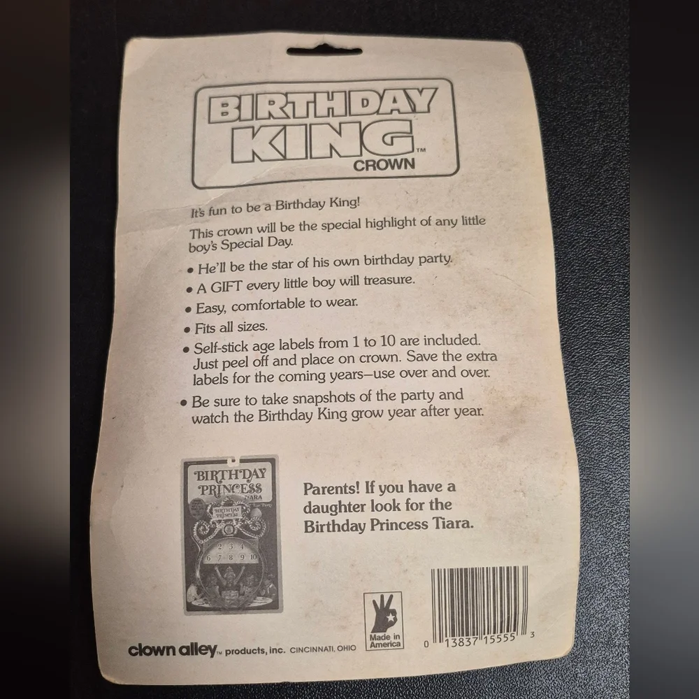 Birthday King Crown by Clown Alley Products, Inc.